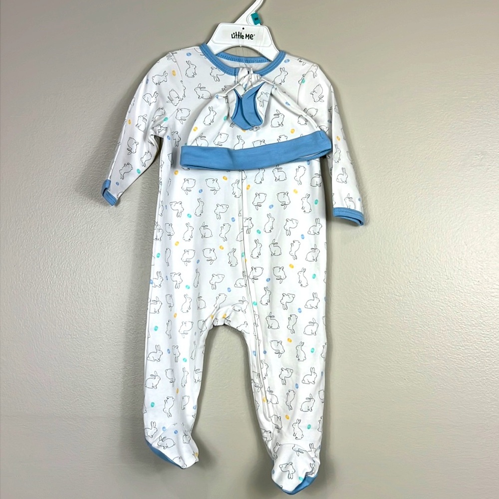 My first Easter Footed One-Piece And Hat